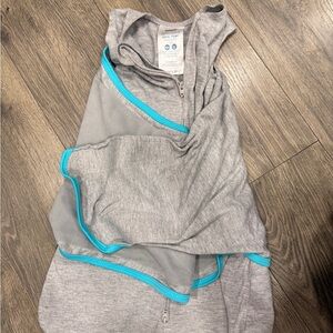 Halo Gray Kids Pajama Swaddle with Teal Trim